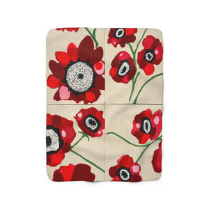 Ploochy's Poppies Sherpa Fleece Blanket