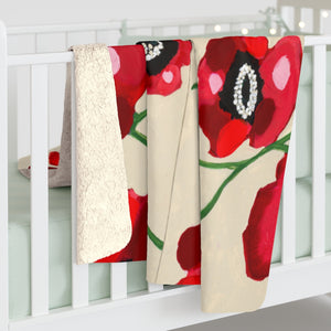Ploochy's Poppies Sherpa Fleece Blanket