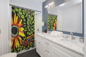 Sunflowers After Dark Shower Curtains