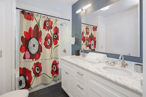 Ploochy's Poppies Shower Curtain