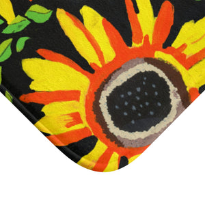 Sunflowers After Dark Bath Mat