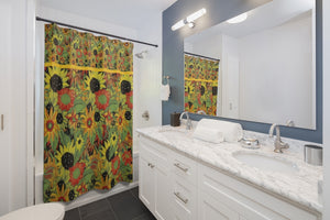 Flower Bed Haze Shower Curtains